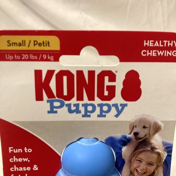 Original KONG for Puppy Healthy Chewing Toy Small Blue Chew Chase Fetch - Picture 6 of 10